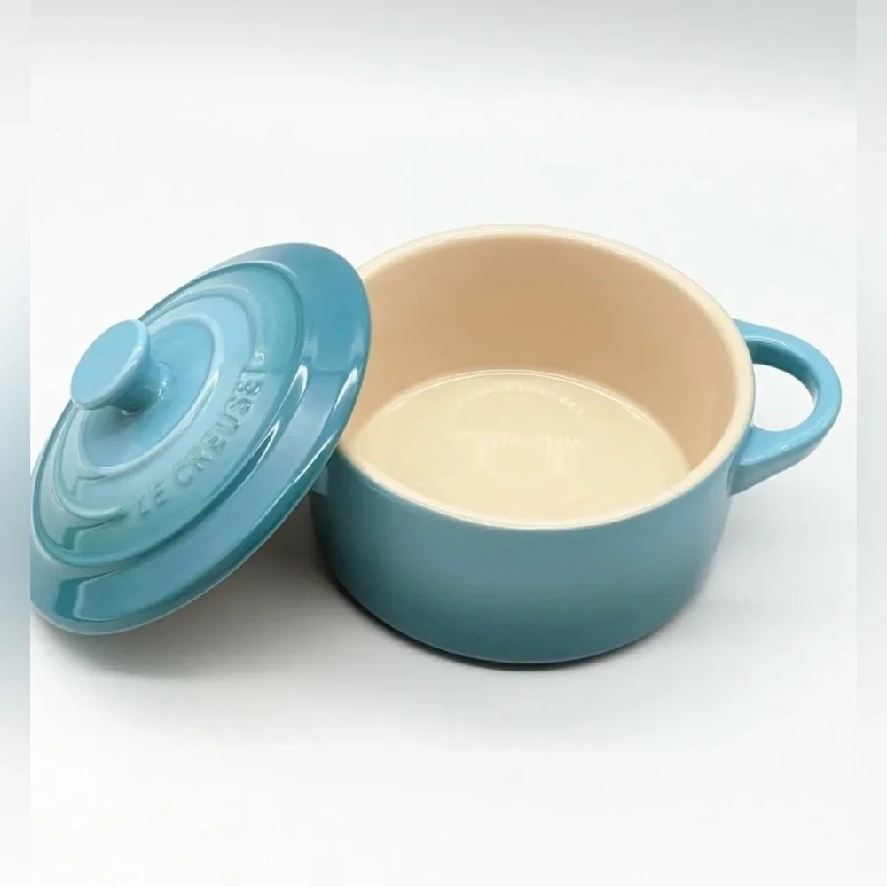 LE CREUSET Mini Cocotte 4 Caribbean Blue + Cookbook (FINAL PRICE $139 0726